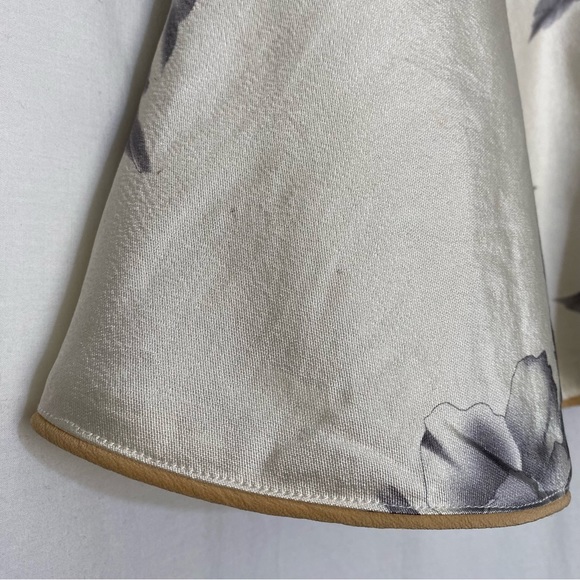 Zimmerman Skirt Mini Rose Floral Cream Grey Size 1 UK 10 Silk Cotton A Line - Picture 16 of 16